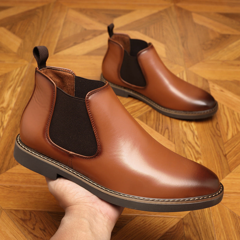 Formal Pointed-toe Leather Boots