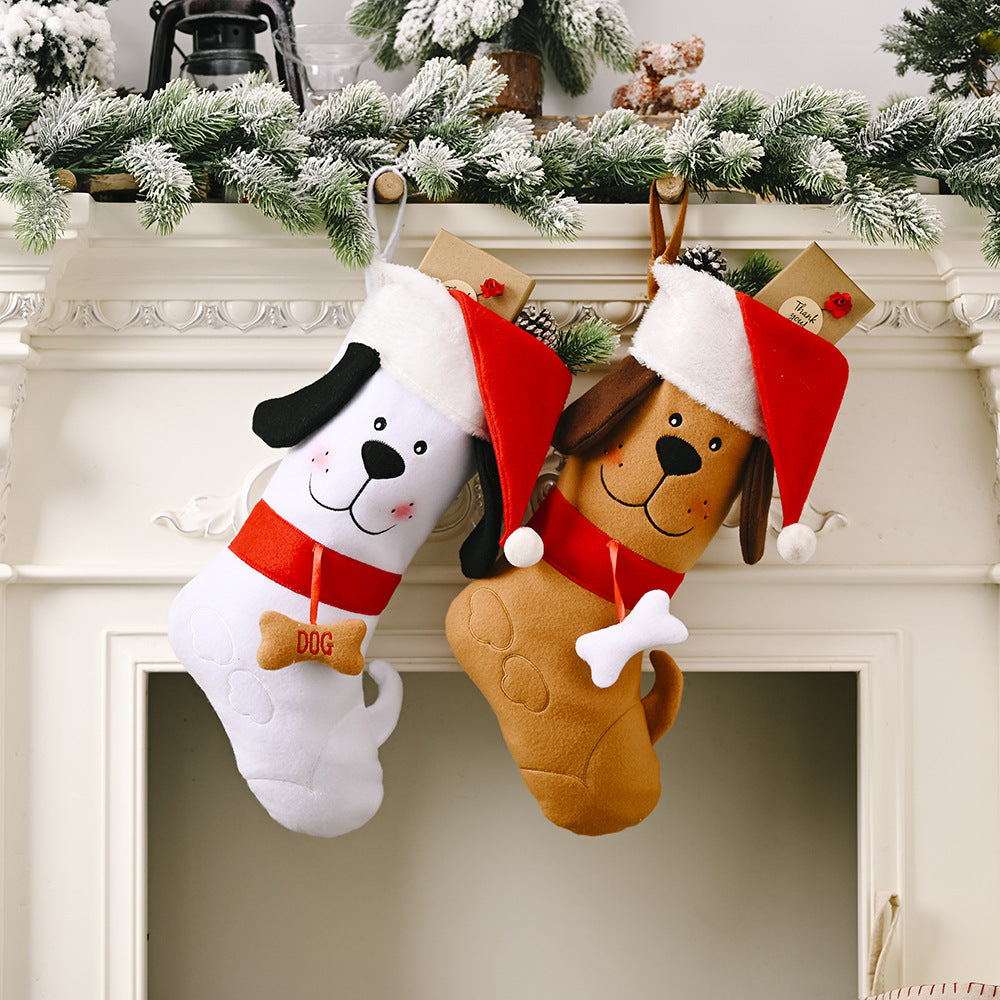 Christmas dog bone gift socks