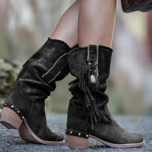 Woman Square Heel Shoe Booties