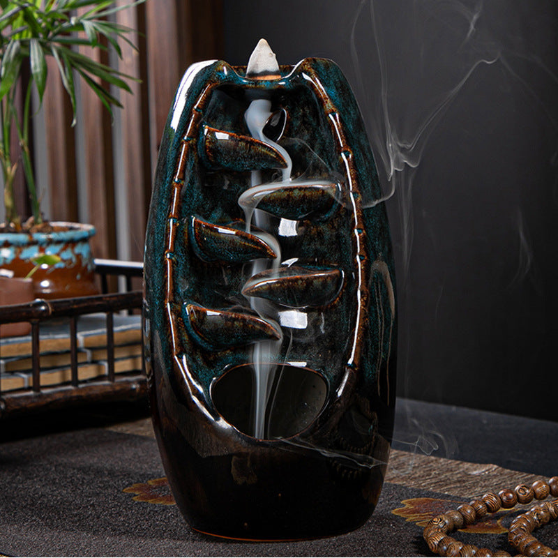 Ceramic Retro Stone Mill Back Flow Incense Creative Back Flow Incense Burner Ornaments