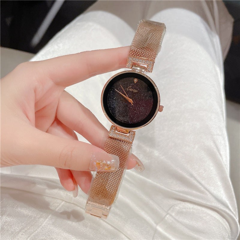 Creative Starry Sky Mesh Belt Waterproof Quartz Watch