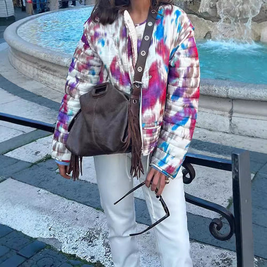 Personalized Tie-dyed Short Coat Versatile Top