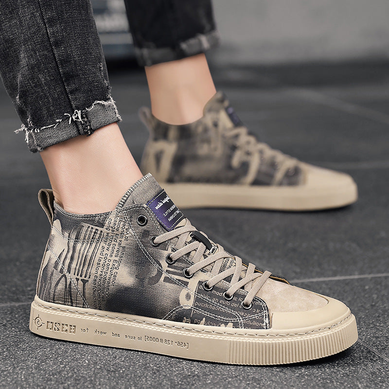 high-top canvas shoes