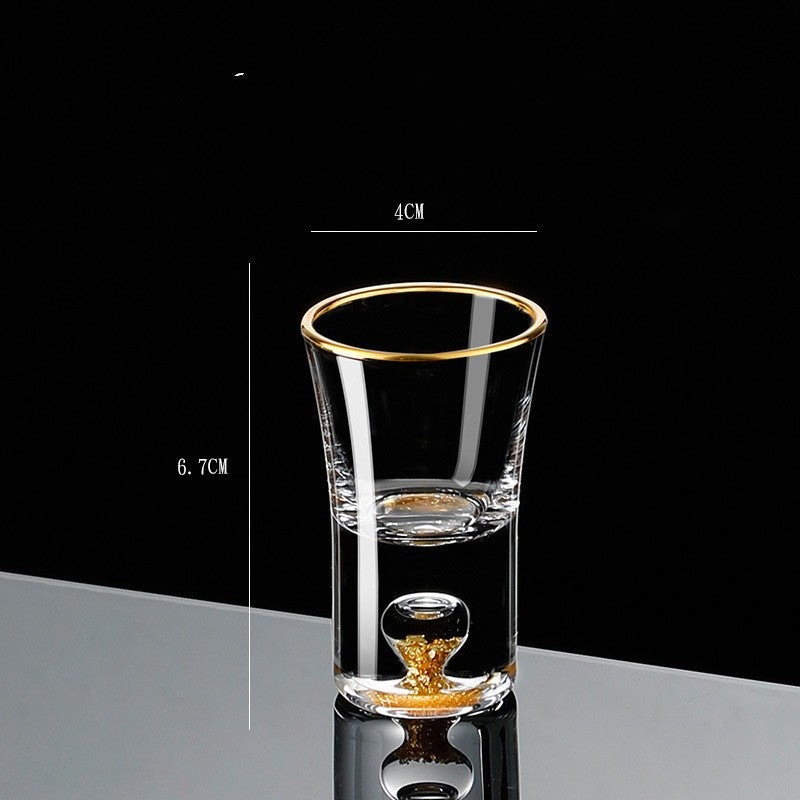 Small Crystal Glass One-shot Cup Divider Gold Foil Liquor Cup