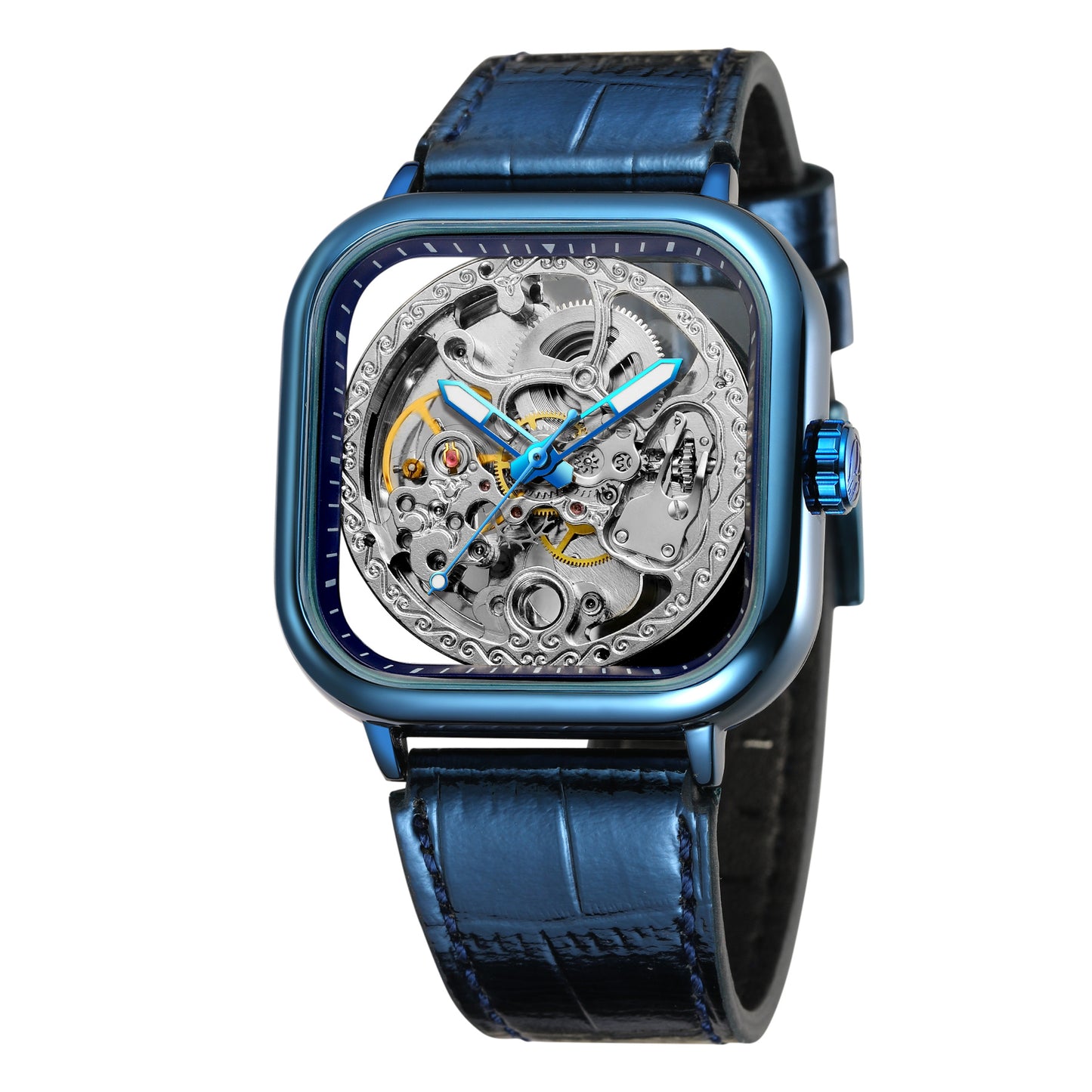 Square hollow men's automatic mechanical watch