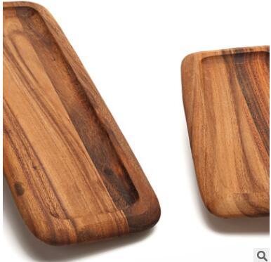 Log wooden tray dinner plate