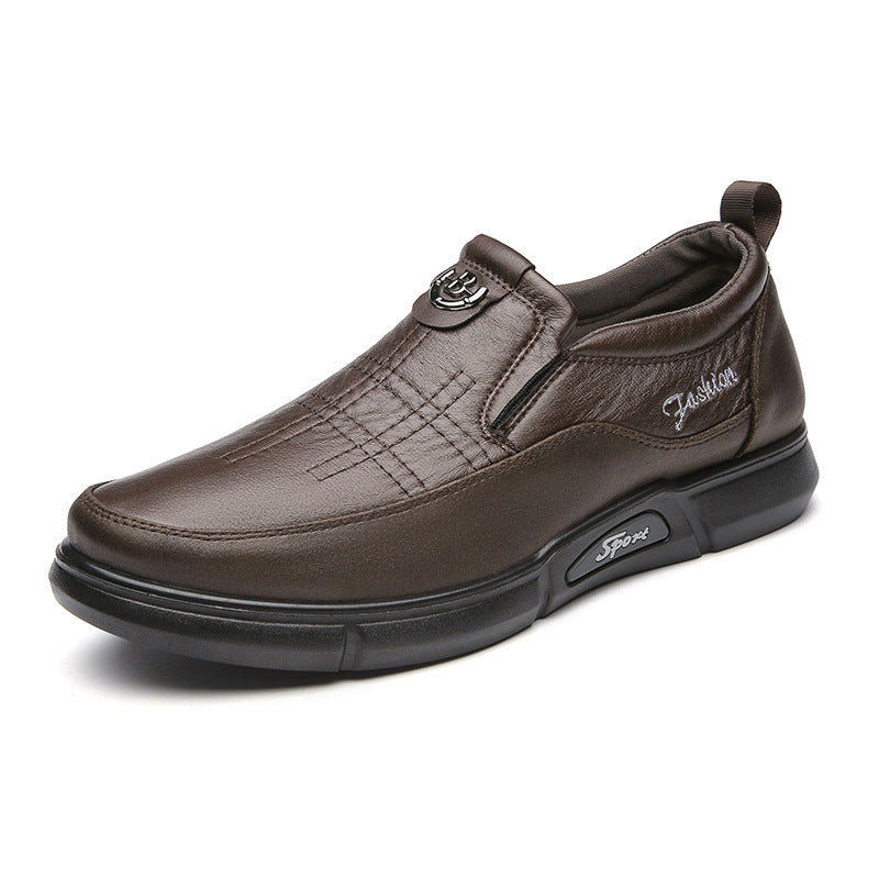 Men's Leather Shoes Daddy's Shoes For Middle-aged And Elderly People Soft Bottom