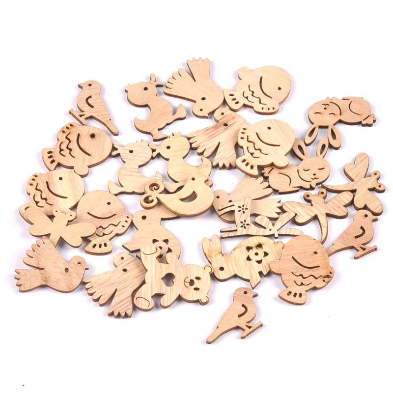 Decorative Accessories Halloween Butterfly Pattern Wood Chip Handmade