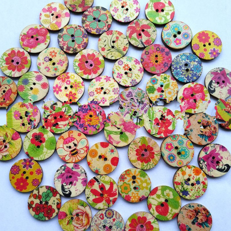 20mm laser cut wooden wood chip wooden buttons