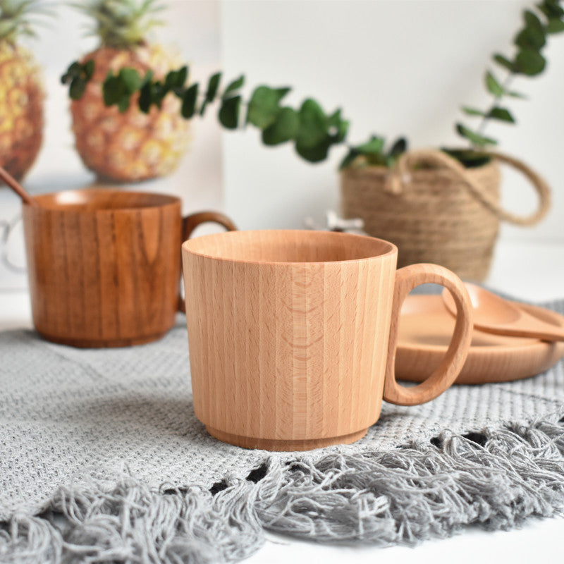 Beech Wood Jujube Wood Coffee Cup Three-piece Tea