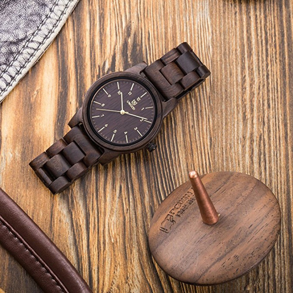 Wooden quartz watch