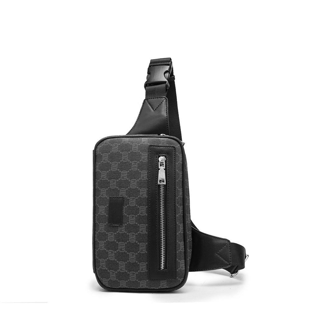 Men's Belt Vintage Letter Print Shoulder Crossbody Bag