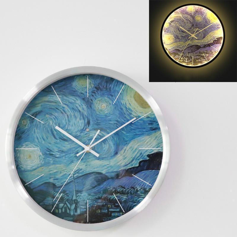 Luminous 12 Inch Large Number Digital Wall Clock Modern Design Voice Control Hanging Watch Nightlight Gift