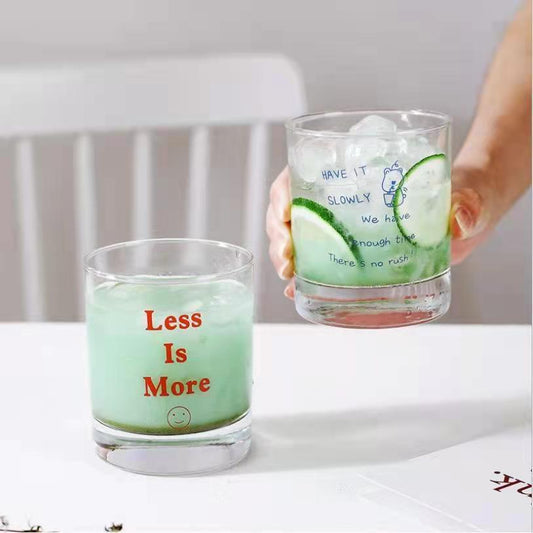 Simple Wind Letter Milk Tea Cup Girls Heart Breakfast