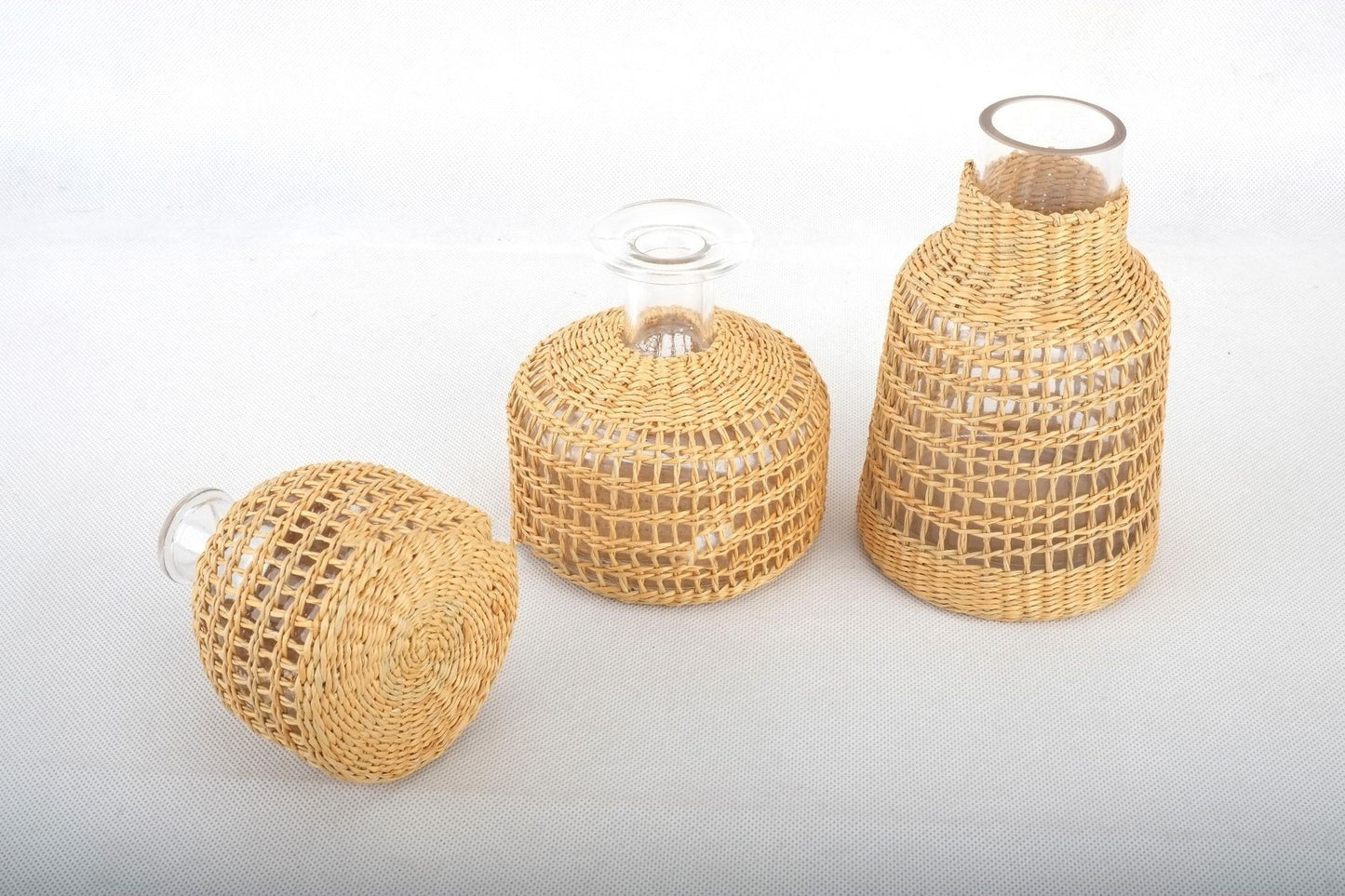 Straw Dried Flower Fragrance Japanese Woven Glass Vase