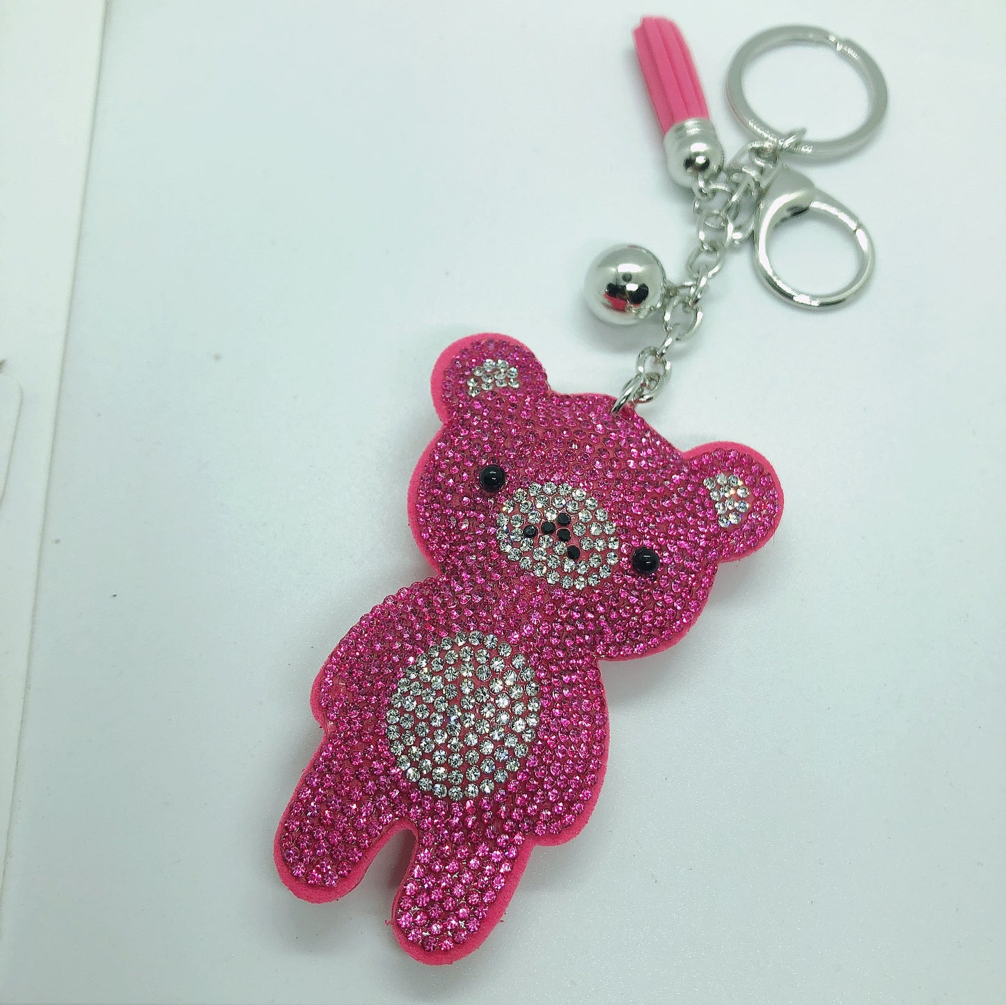 Bear Small Ornaments New Cute With Diamonds Keychain Pendant Korean Style Tassel Bag Pendant