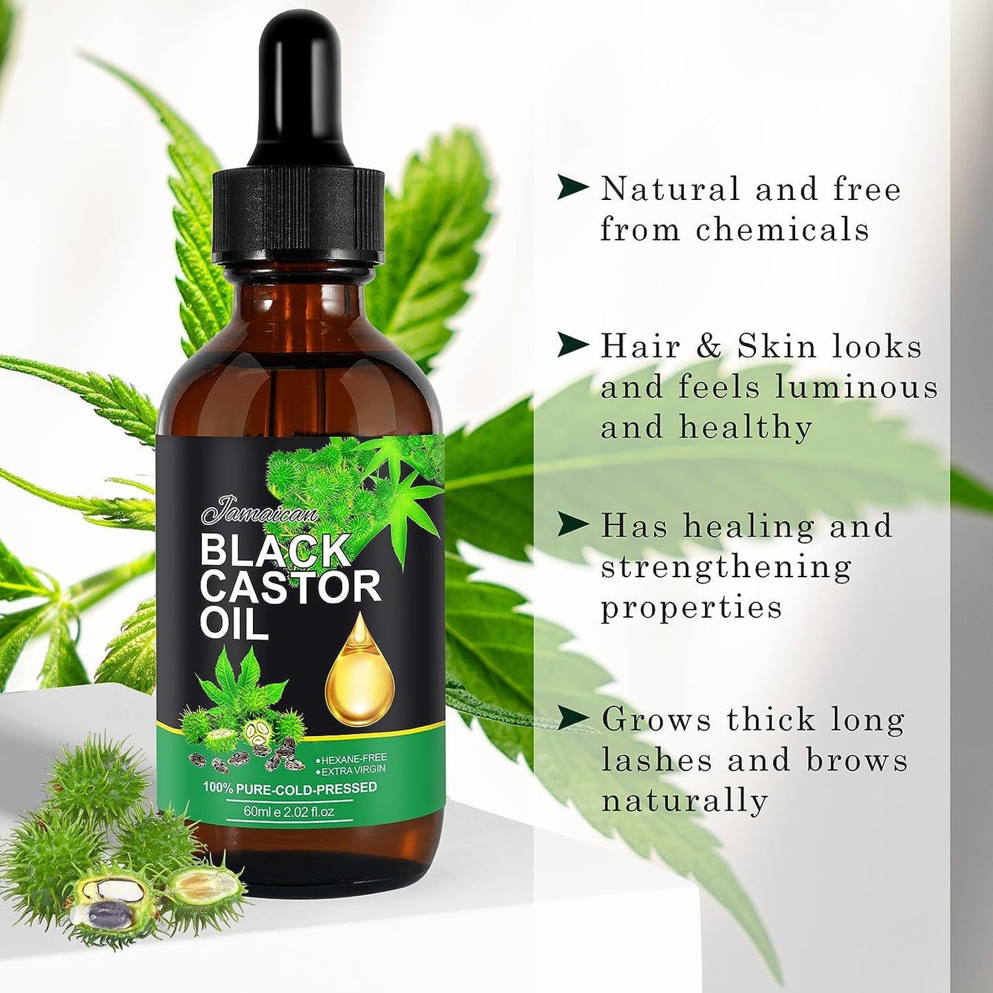 Black Castor Oil Massage Oil Hair Care Essential Oil Cross-border