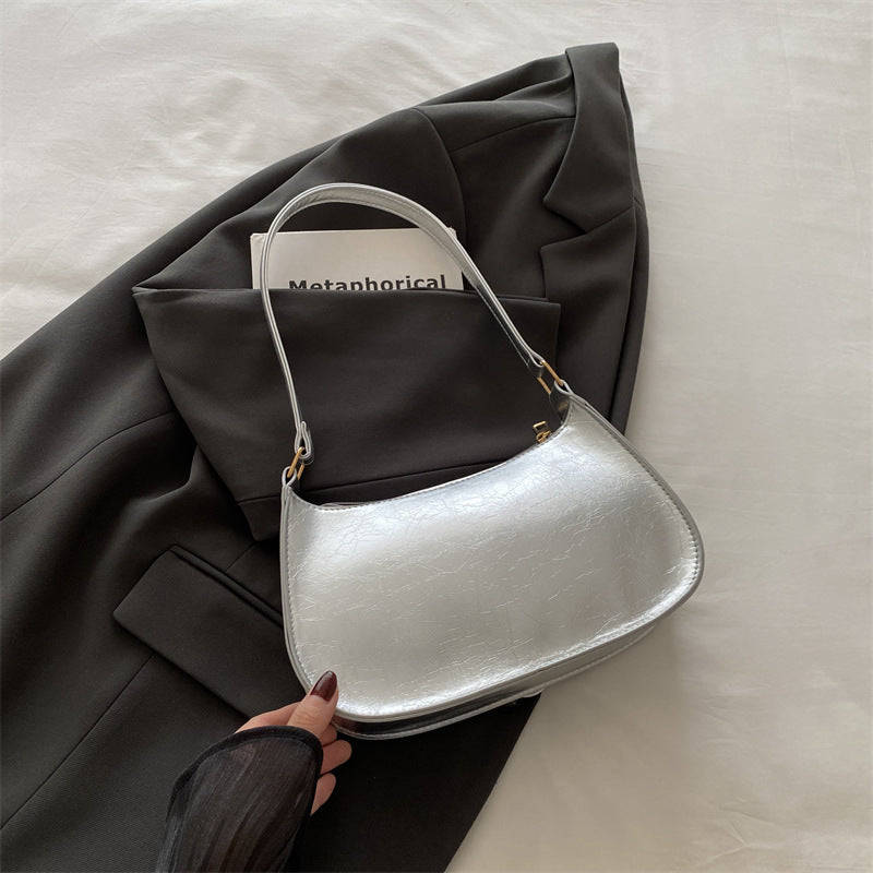 Fashion Underarm Bag Retro Simple Textured One-shoulder Bag