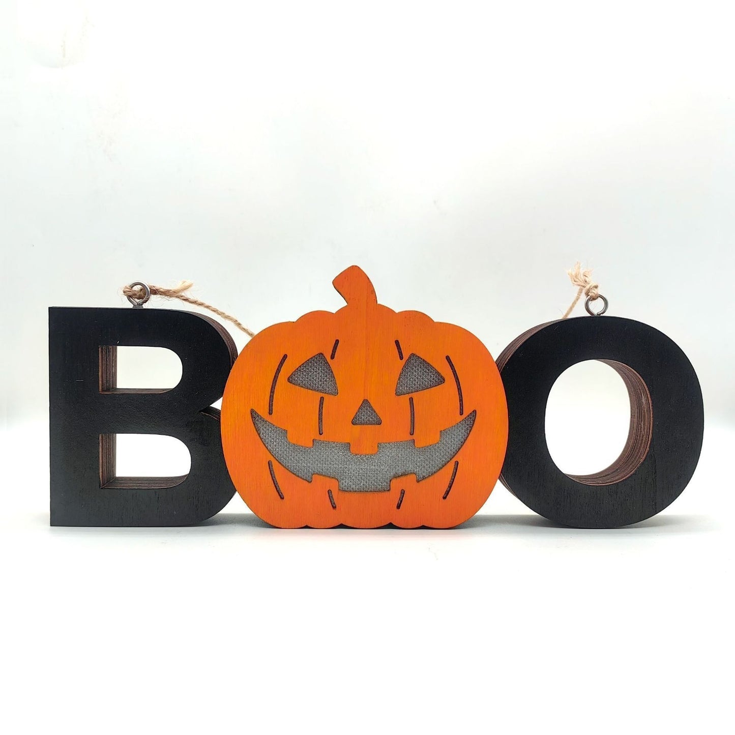 Halloween Wooden Craftwork Pendant Letter Light Holiday Atmosphere Wooden Decoration Pendant