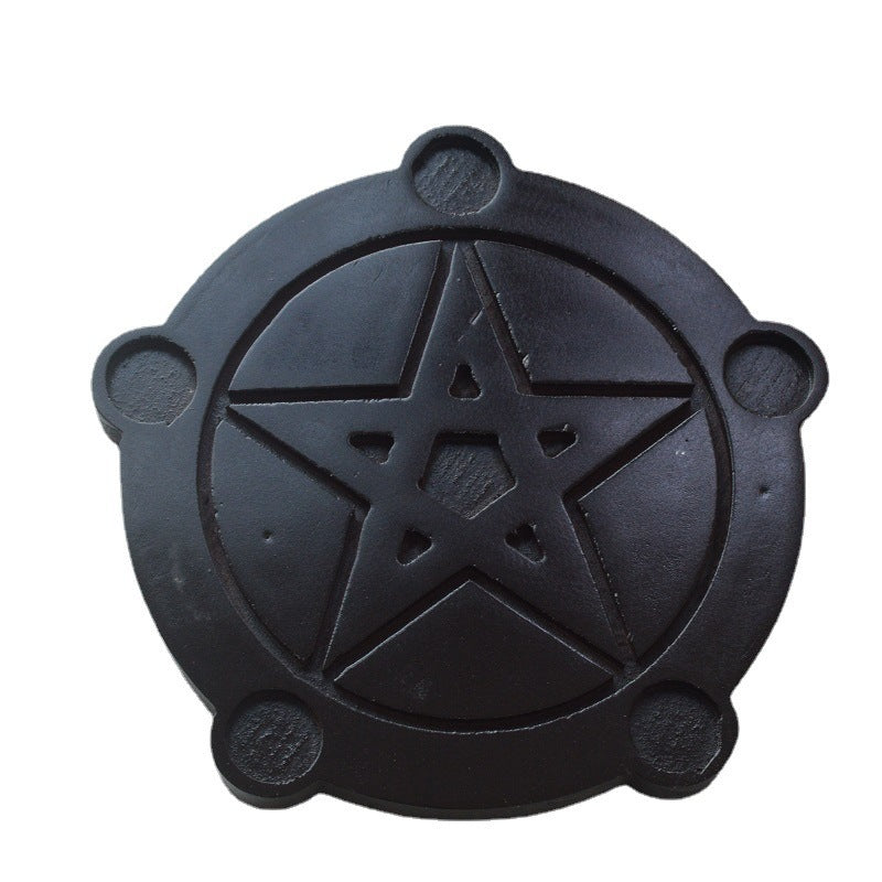 Wooden Pentagram Candle Holder