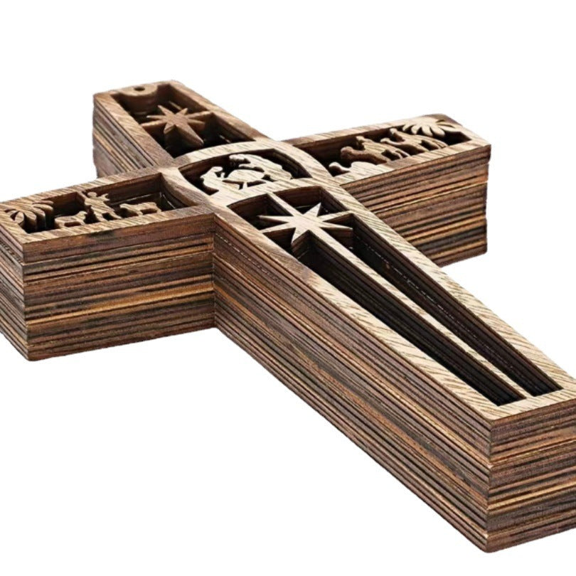 Creative Cross Pendant Wooden Craftwork