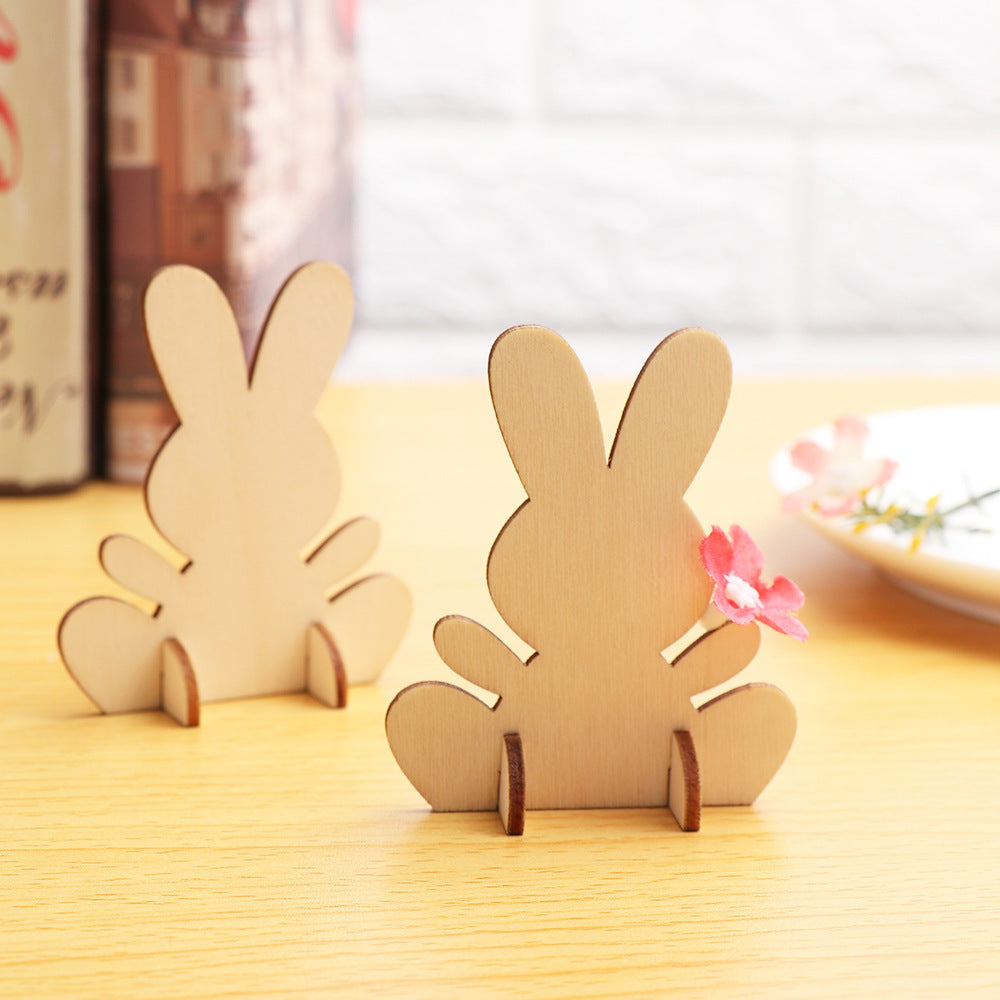 Laser Engraving Laser Wood Chip Rabbit 3D Stereoscopic Ornament