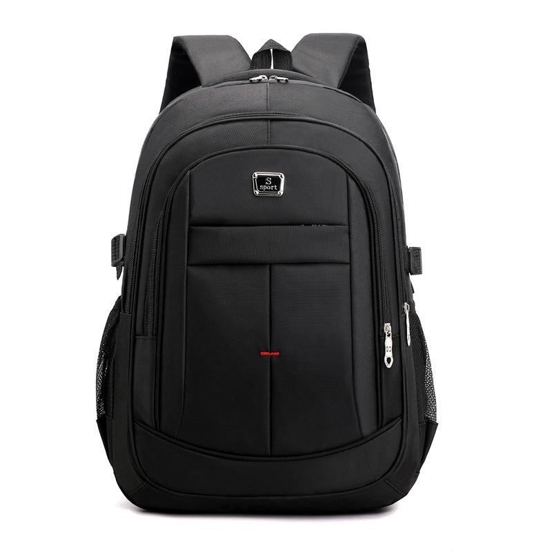 Mens Backpack Fashion Travel Computer College Student Bag Solid Color College Student Bag