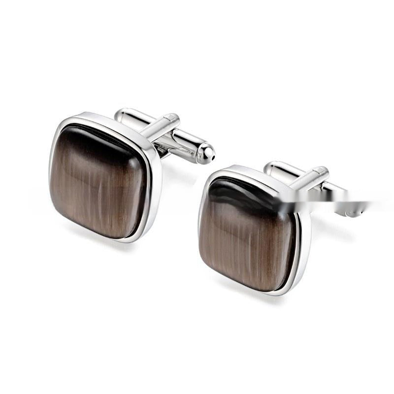 Men's High-end Opal Cufflinks Business Shirt French Cufflink Ornament