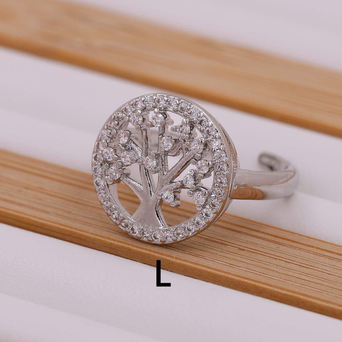 Tree Of Life Women's Ring Gold-plated Inlaid Zircon