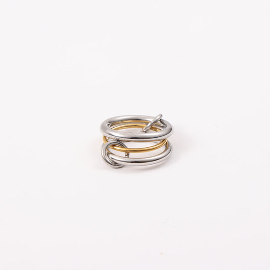 Titanium Steel Electroplated Three-ring Color Matching Ring