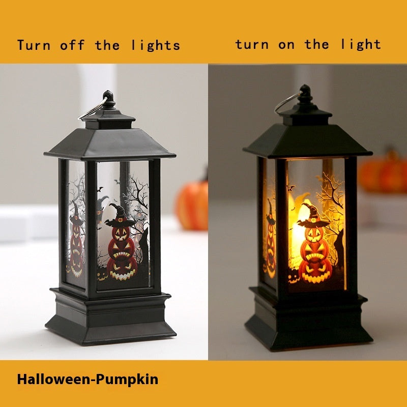 Halloween Pumpkin Lamp Ghost Festival Portable Storm Lantern