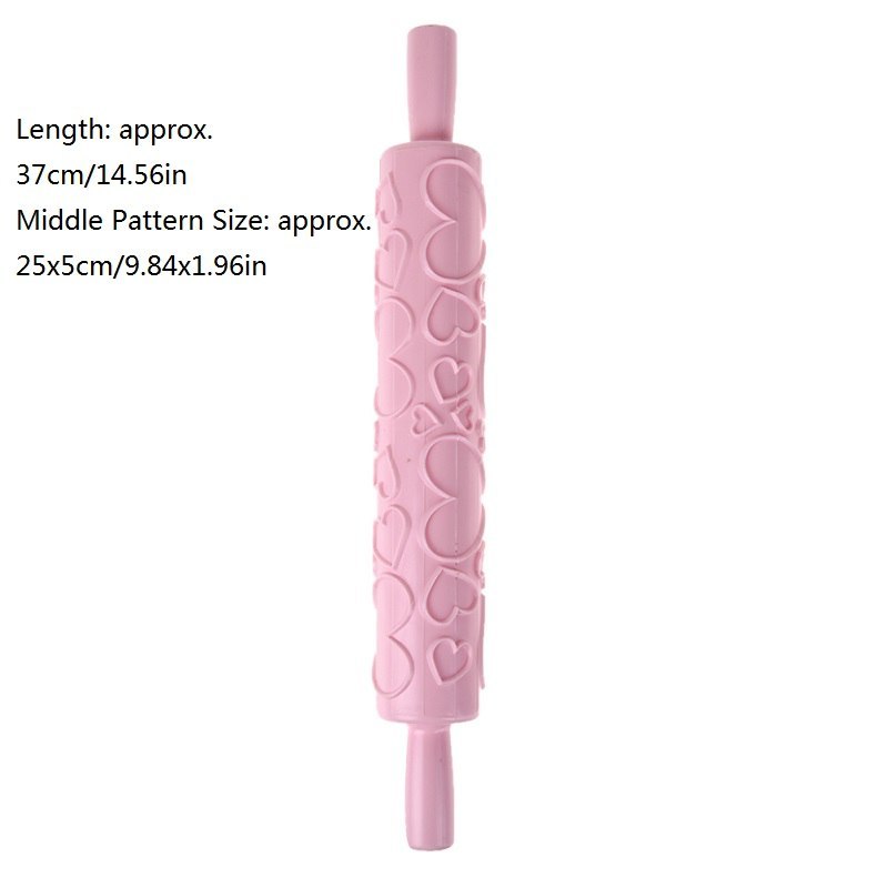 Multi-function family DIY cake baking tools plastic embossed printing fondant pattern rolling pin