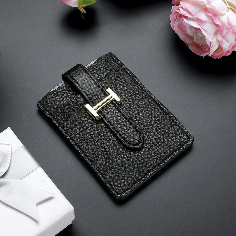 Leather Card Holder Pull-out Card Holder Thin Women