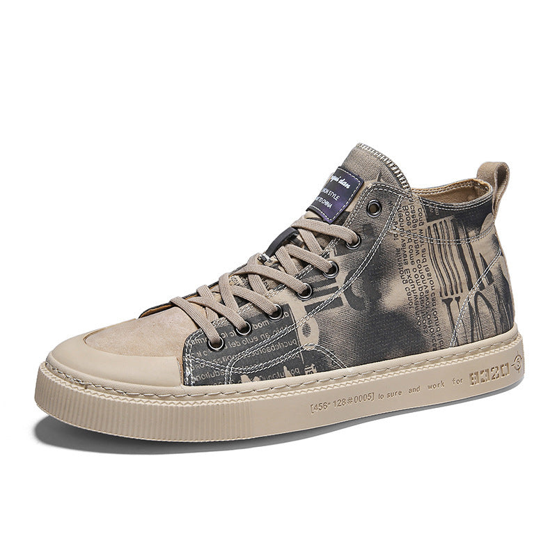 high-top canvas shoes