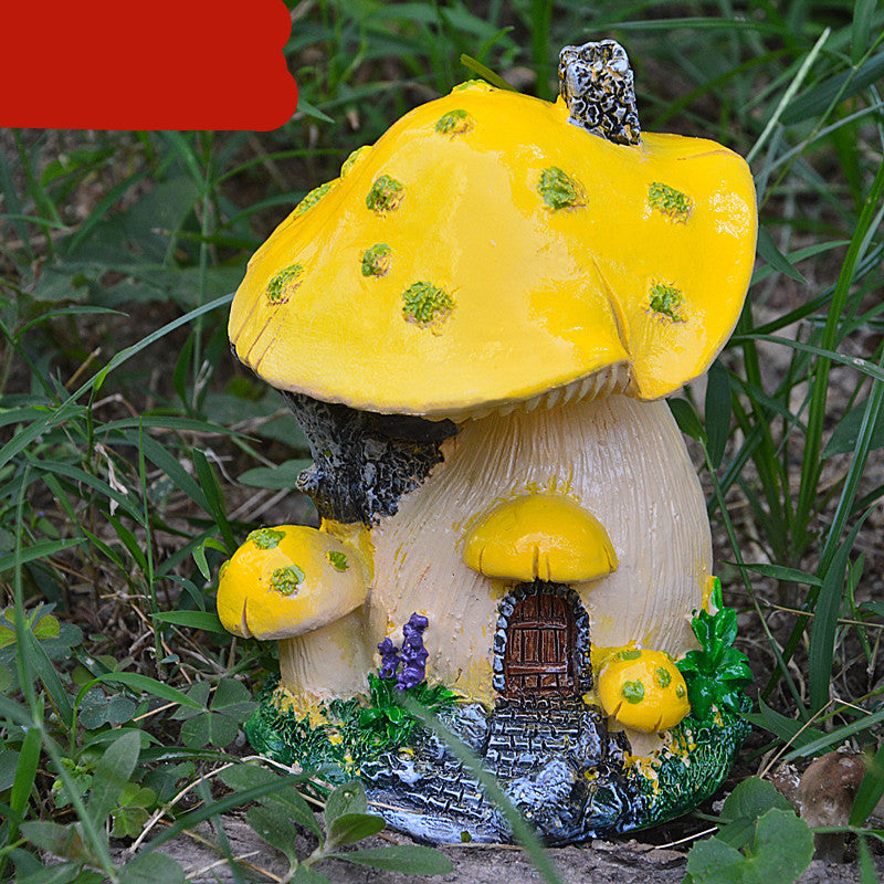 Mushroom House Decoration Resin Handicraft Gardening