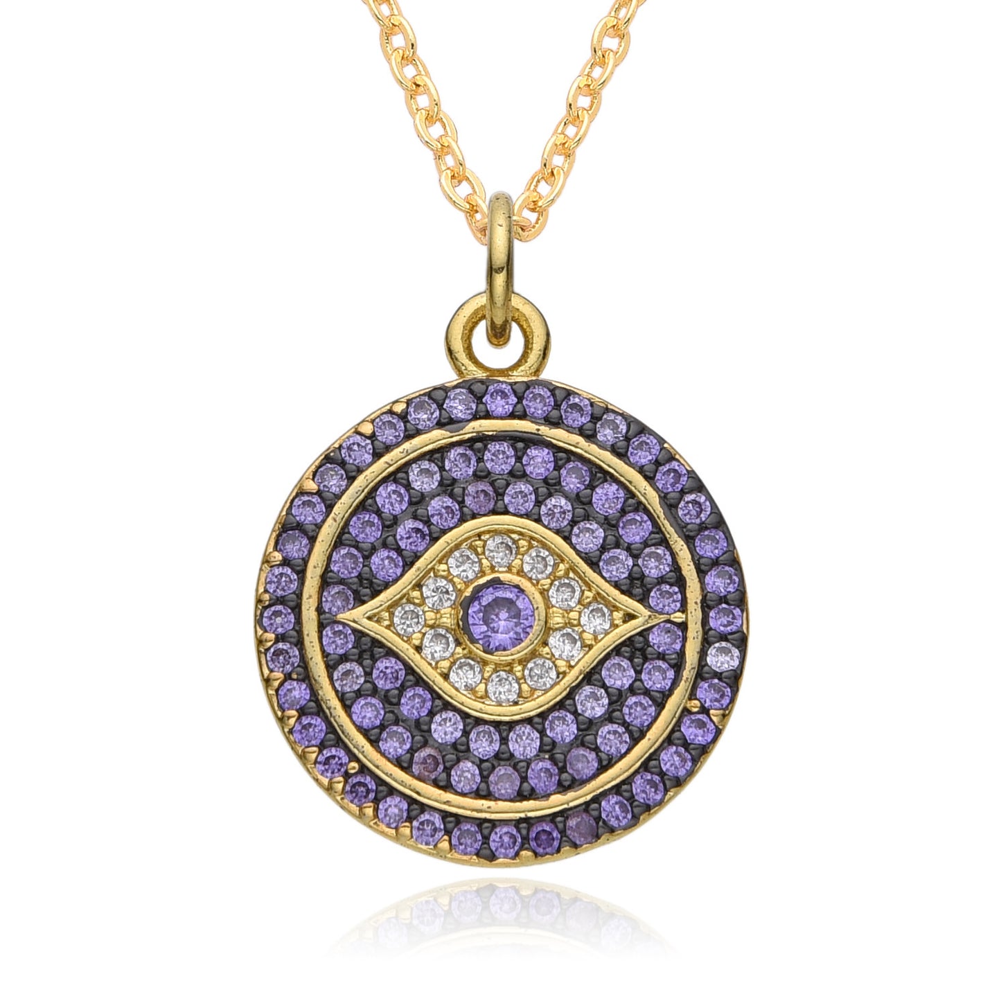 European And American Exaggerated Round Devil's Eye Necklace