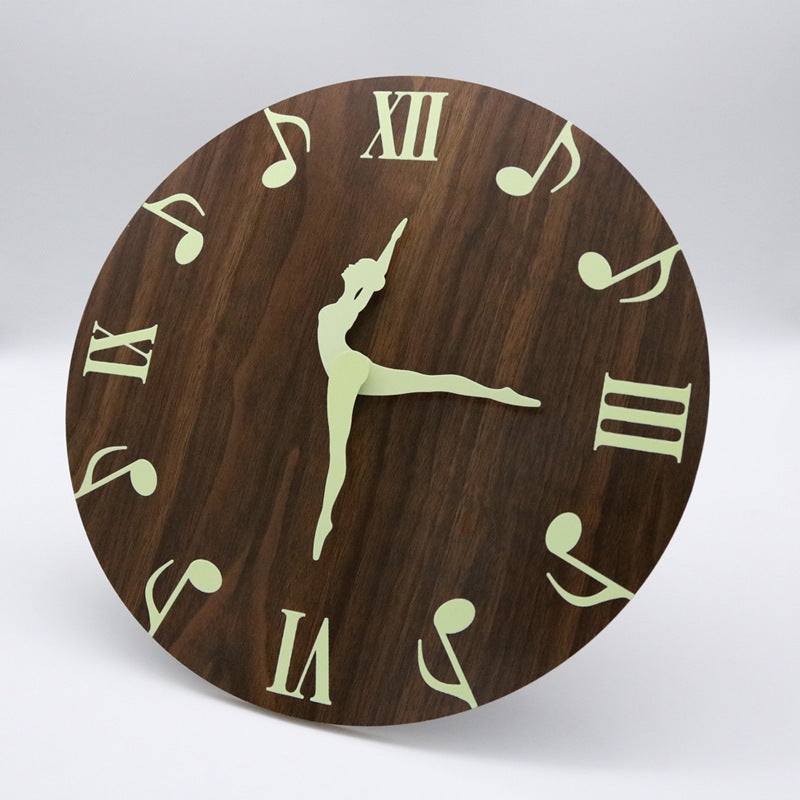 Luminous Simple Quartz Mute Wooden Wall Clock