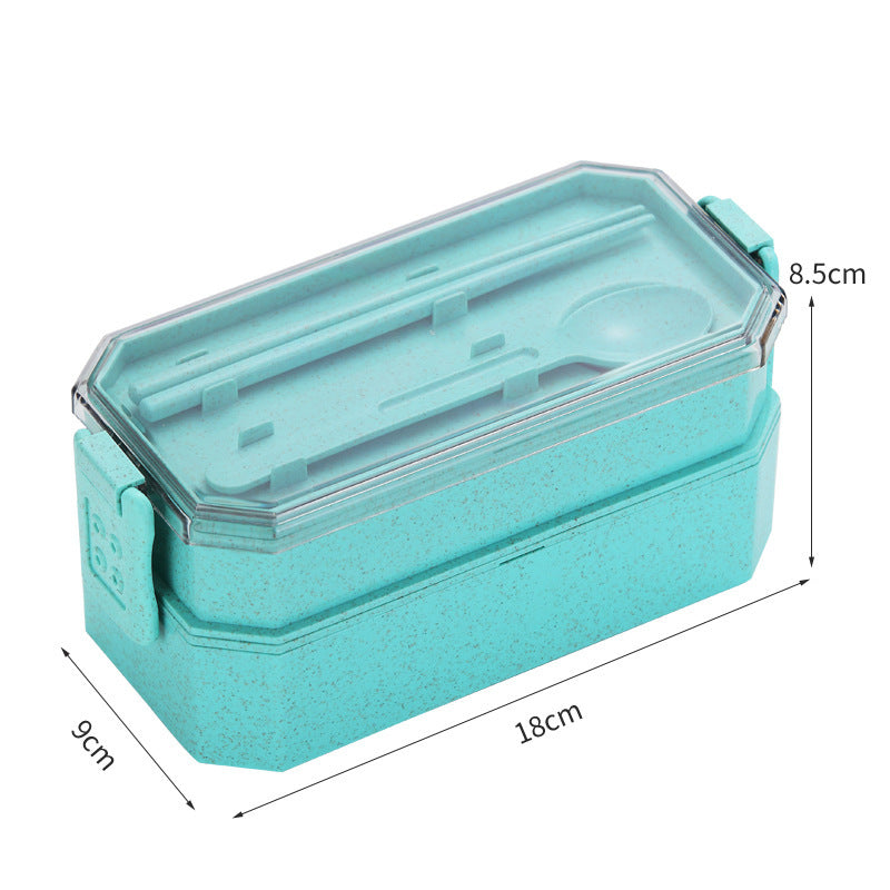 Wheat straw double-layer lunch box