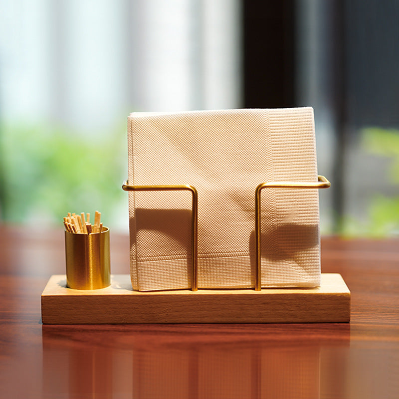 Creative Black Walnut Napkin Holder Toothpick Storage Box