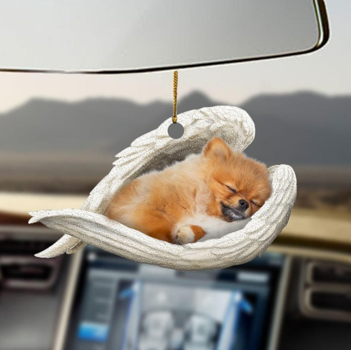 Car Pendant Sleeping Dog Angel Home Decor Acrylic Showcase Hanging Ornaments For Doors