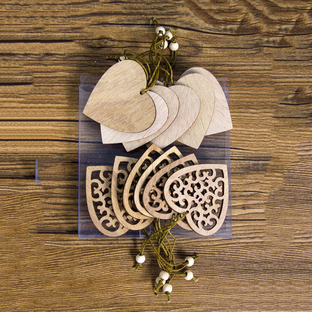 Christmas decorations wooden hollow pendant box