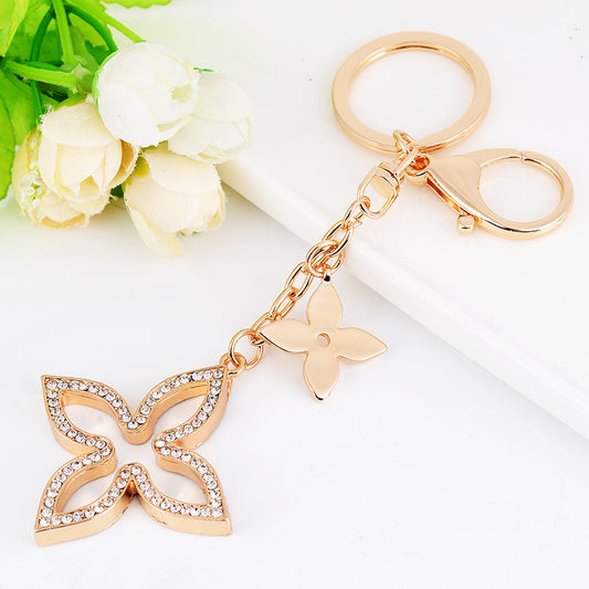 Four-leaf clover car keychain pendant