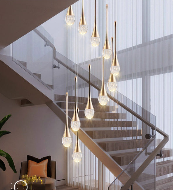 8-head Minimalist Staircase Chandelier