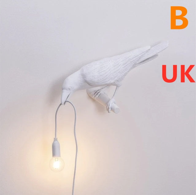 Creative Auspicious Bird Resin Wall Lamp Decoration