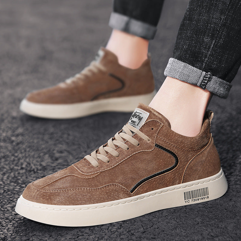 Low-Cut Cotton Shoes, Sports Shoes, All-Match British Men's Casual Leather Shoes