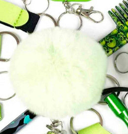 20 Colors Fluffy Fur Pom Pom Keychain Soft Faux Fur-like Ball Car Keyring Key Holder Women Bag Pendant Jewelry