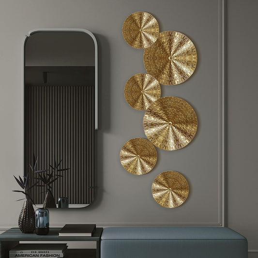 Golden Disc Wrought Iron Wall Hanging Room