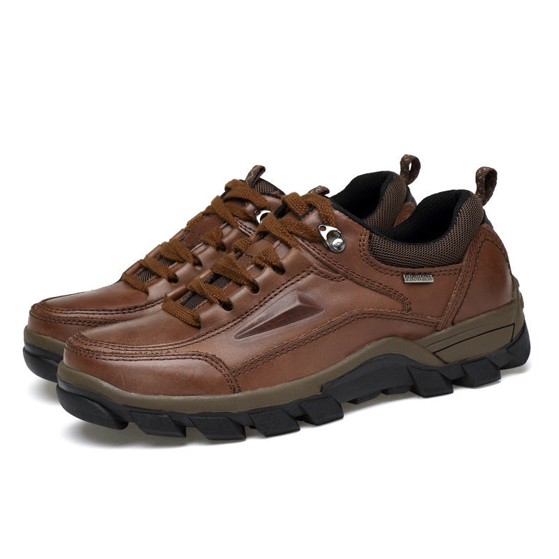 First coat cowhide outdoor hiking shoes