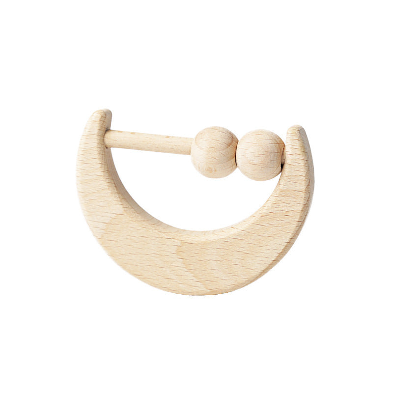 Moon Beech Rattles Gritted Teeth Wooden Baby Rattles Wooden Toys