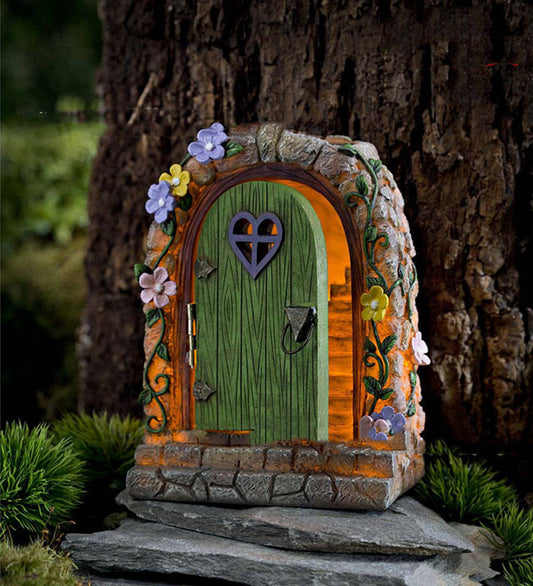 Miniature Fairy Garden Solar Stone Gate